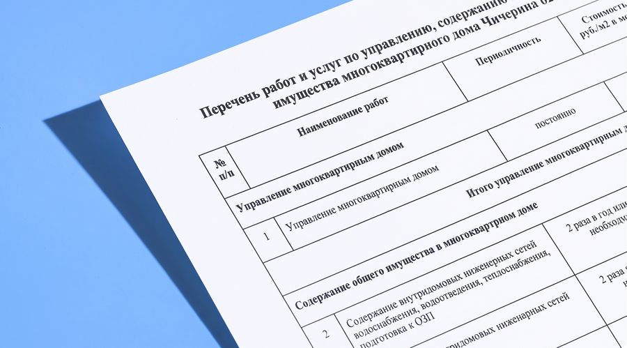 Перечень работ и услуг по МКД